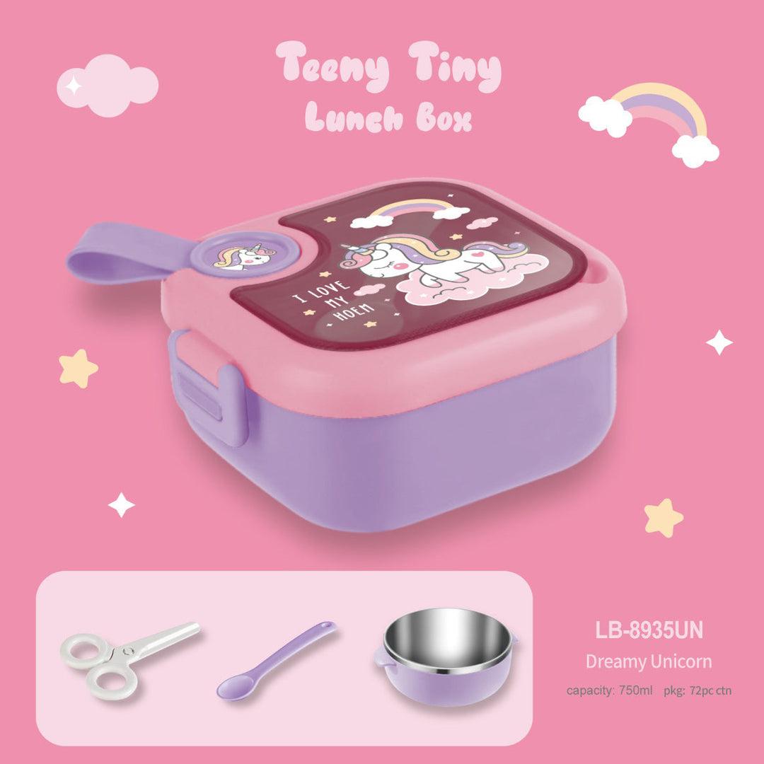 Square Kids Stainless Steel Lunch Box with Spoon and Scissor - 750 ml
