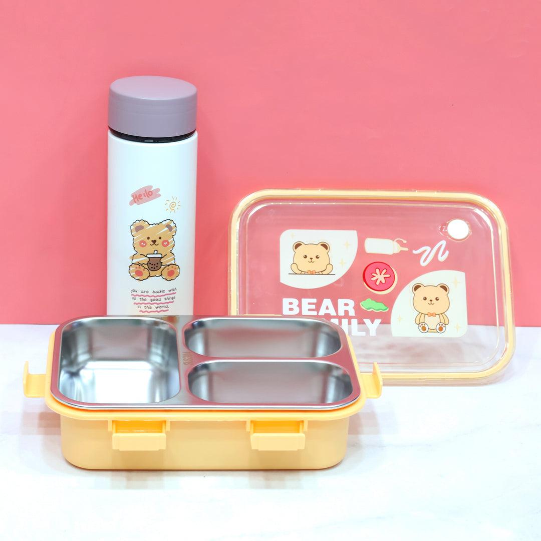 Animal Theme Bento Lunch Box & Water Bottle Combo