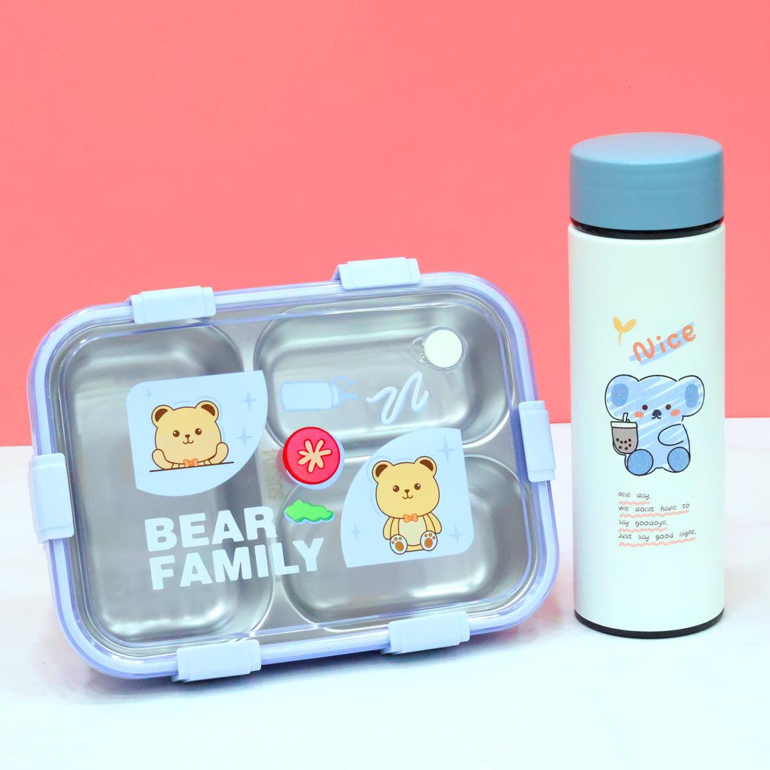 Animal Theme Bento Lunch Box & Water Bottle Combo