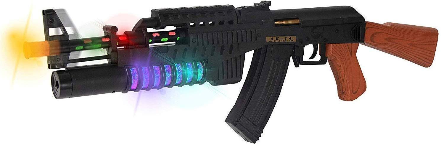AK 74 Long Pub-G Musical Toy Gun for Kids with Light and Sound Army Style Machine Gun with Vibration (21 Inches)