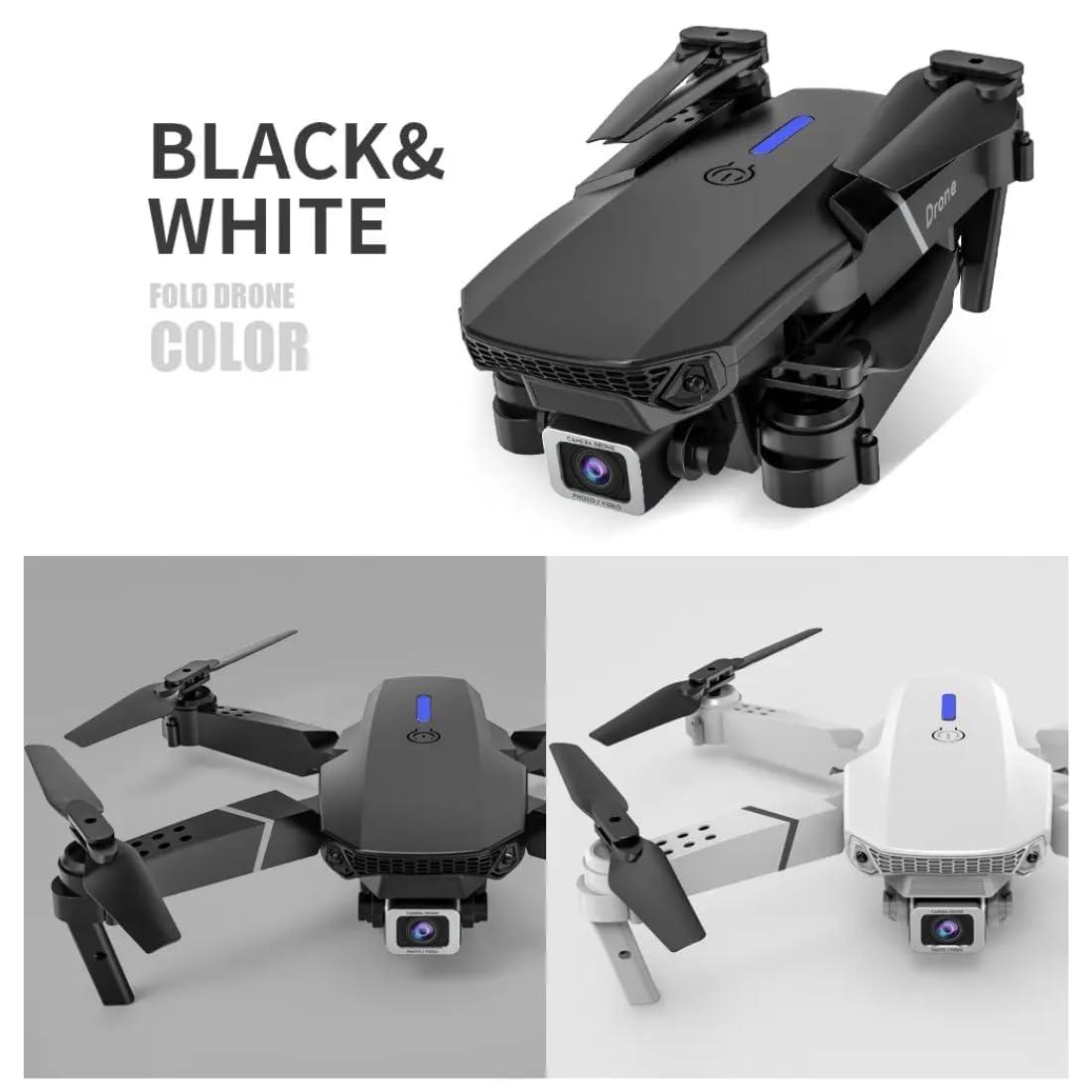 Foldable Remote Control Drone with Camera HD Wide Angle Lens Visual Hovering with Headless mode, 360 Flip Stunt, Altitude Hold Features 1800Mah Battery WiFi FPV 4-Axis with Dual Flash Lights