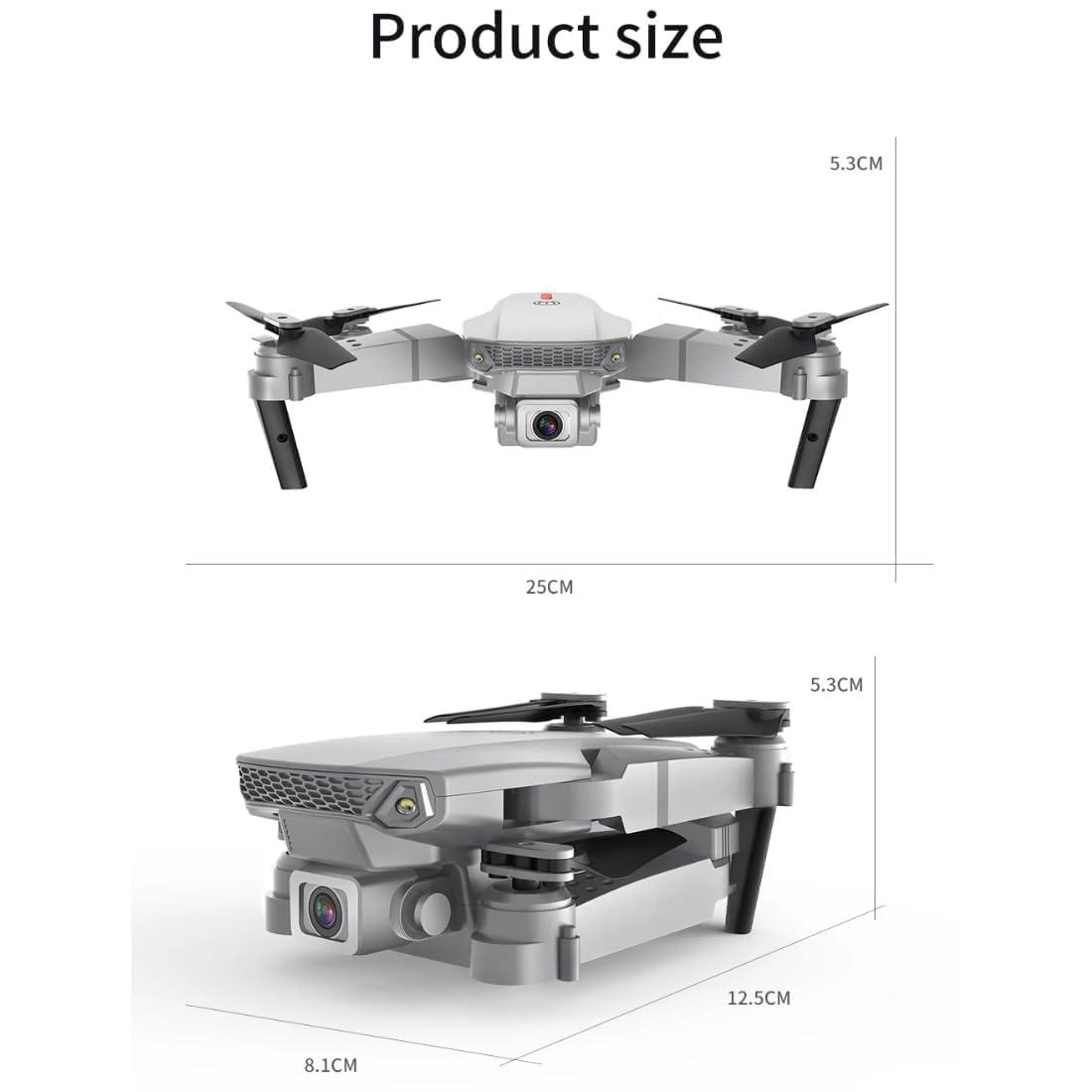 Foldable Remote Control Drone with Camera HD Wide Angle Lens Visual Hovering with Headless mode, 360 Flip Stunt, Altitude Hold Features 1800Mah Battery WiFi FPV 4-Axis with Dual Flash Lights