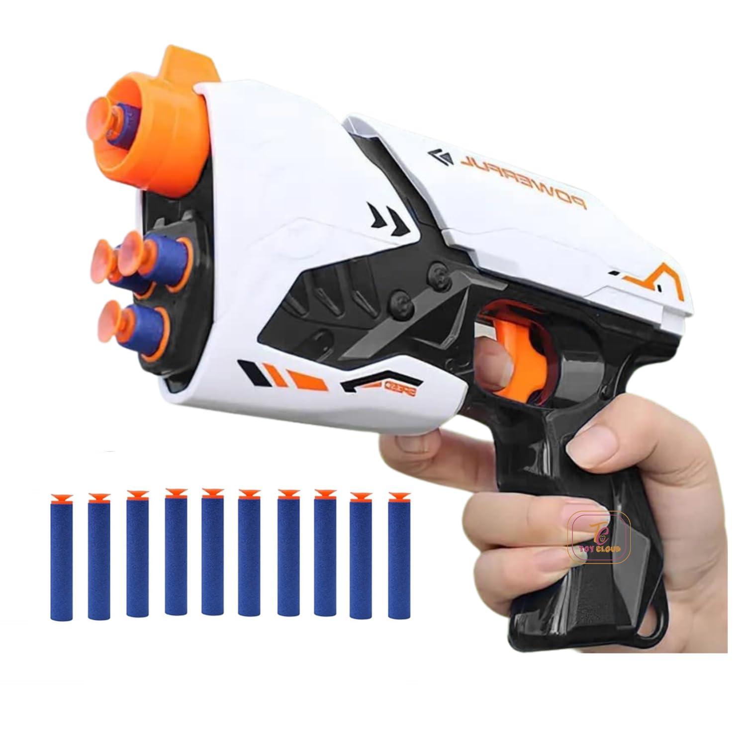 Mini Soft Blaster Manual Soft Bullet Shooting Toy with 3 Safe Foam Bullets for Kids, Safe and Long Range Shooting Gun - Multicolour