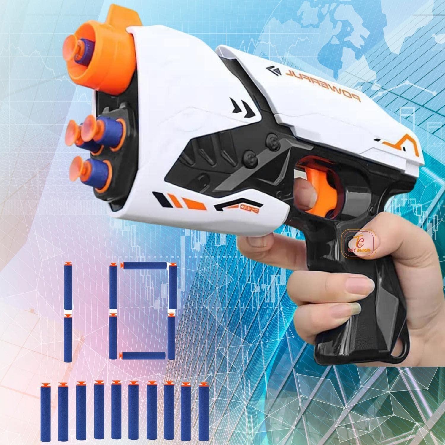 Mini Soft Blaster Manual Soft Bullet Shooting Toy with 3 Safe Foam Bullets for Kids, Safe and Long Range Shooting Gun - Multicolour