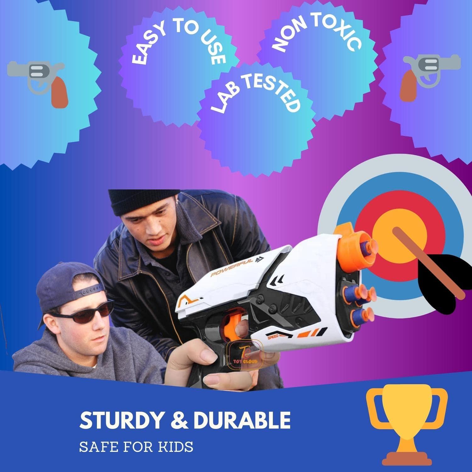 Mini Soft Blaster Manual Soft Bullet Shooting Toy with 3 Safe Foam Bullets for Kids, Safe and Long Range Shooting Gun - Multicolour