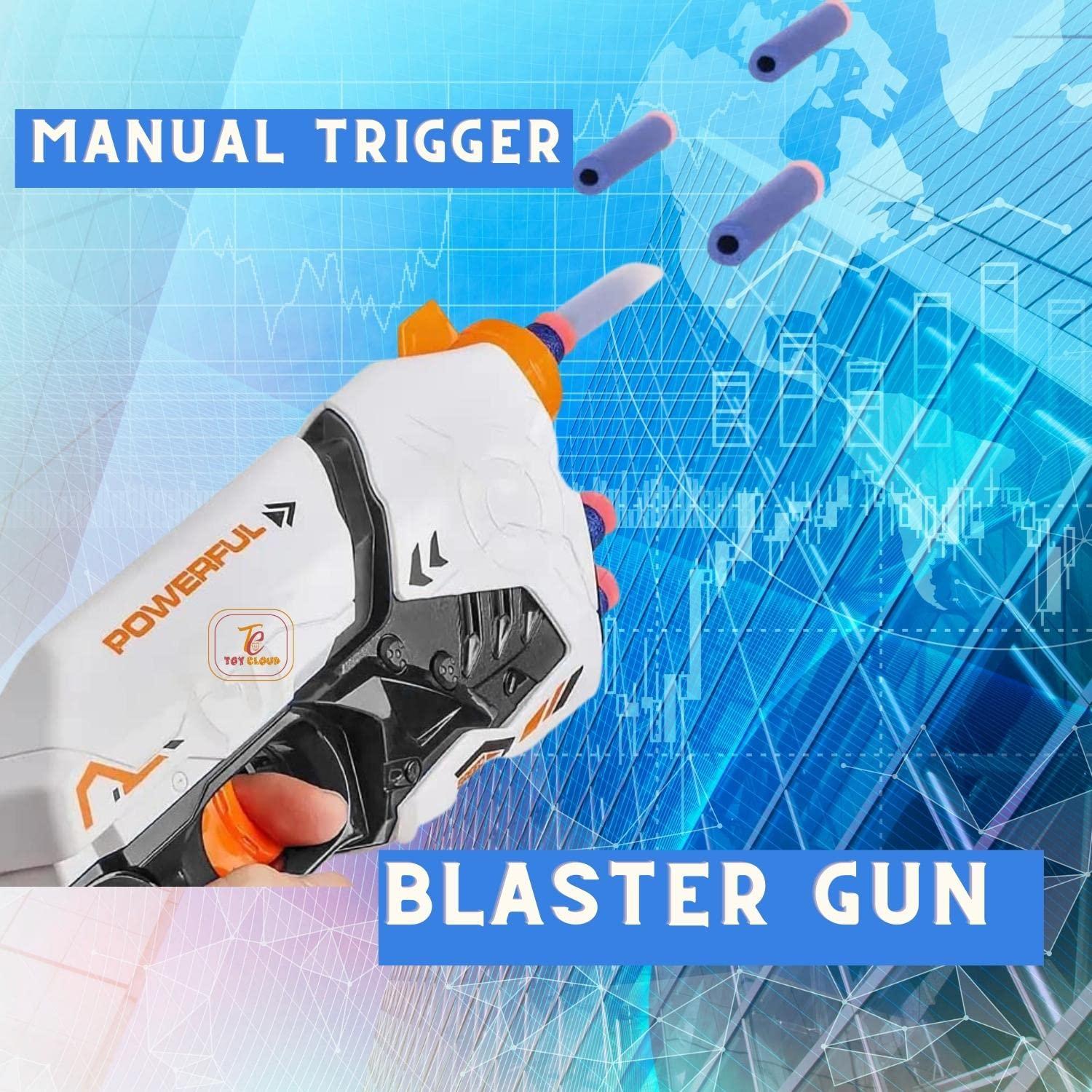 Mini Soft Blaster Manual Soft Bullet Shooting Toy with 3 Safe Foam Bullets for Kids, Safe and Long Range Shooting Gun - Multicolour