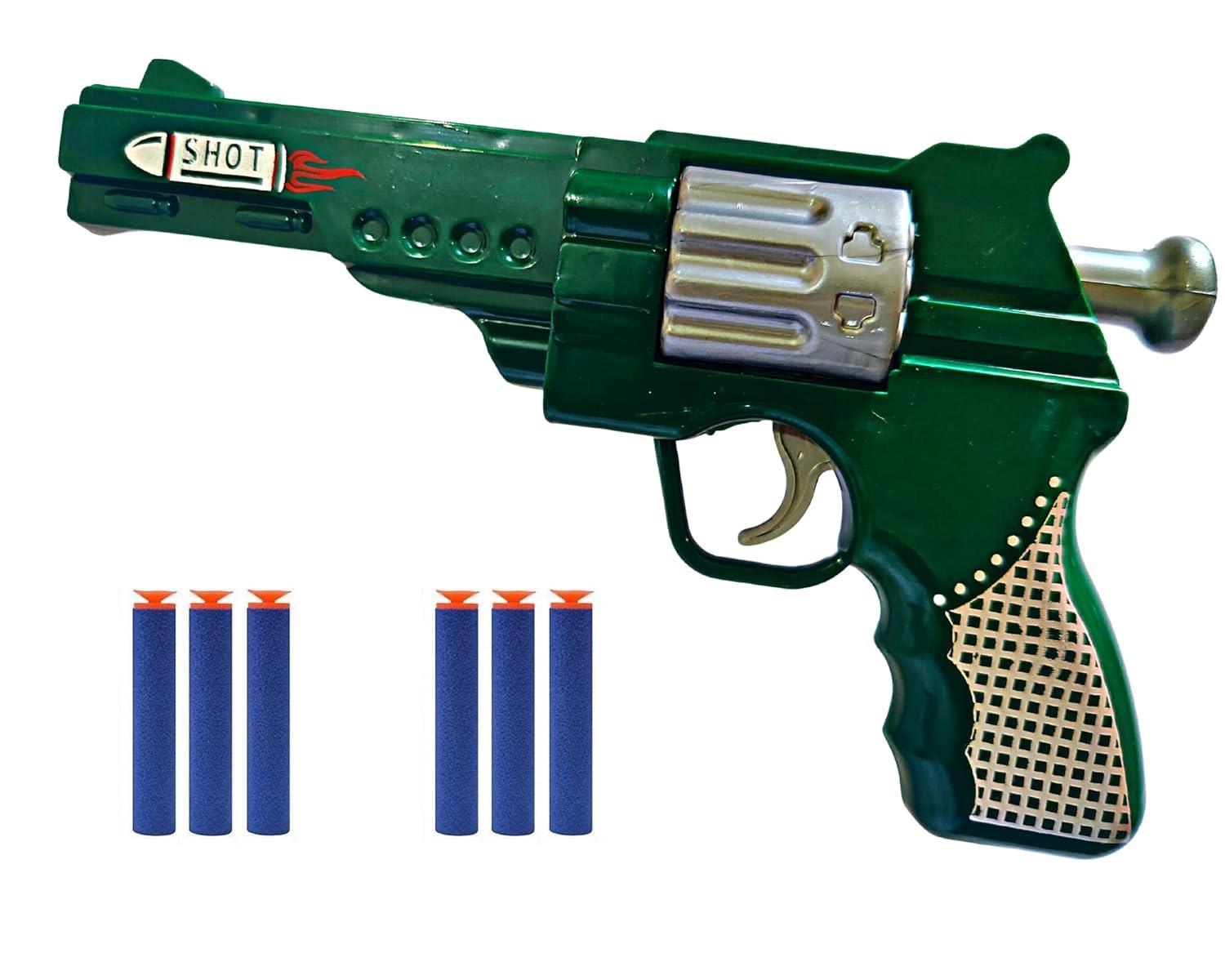 Mini Soft Blaster Manual Soft Bullet Shooting Toy with 3 Safe Foam Bullets for Kids, Safe and Long Range Shooting Gun - Multicolour