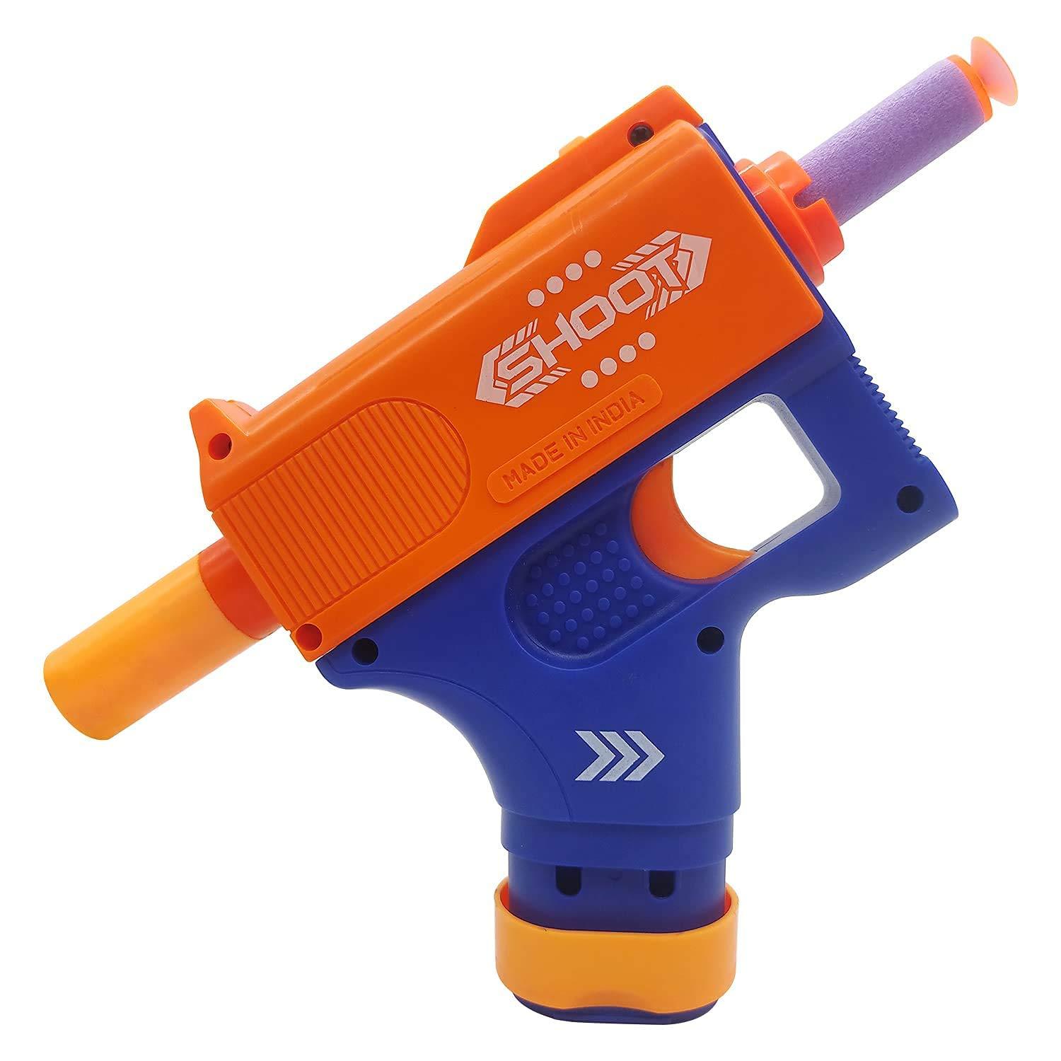 Mini Soft Blaster Manual Soft Bullet Shooting Toy with 3 Safe Foam Bullets for Kids, Safe and Long Range Shooting Gun - Multicolour