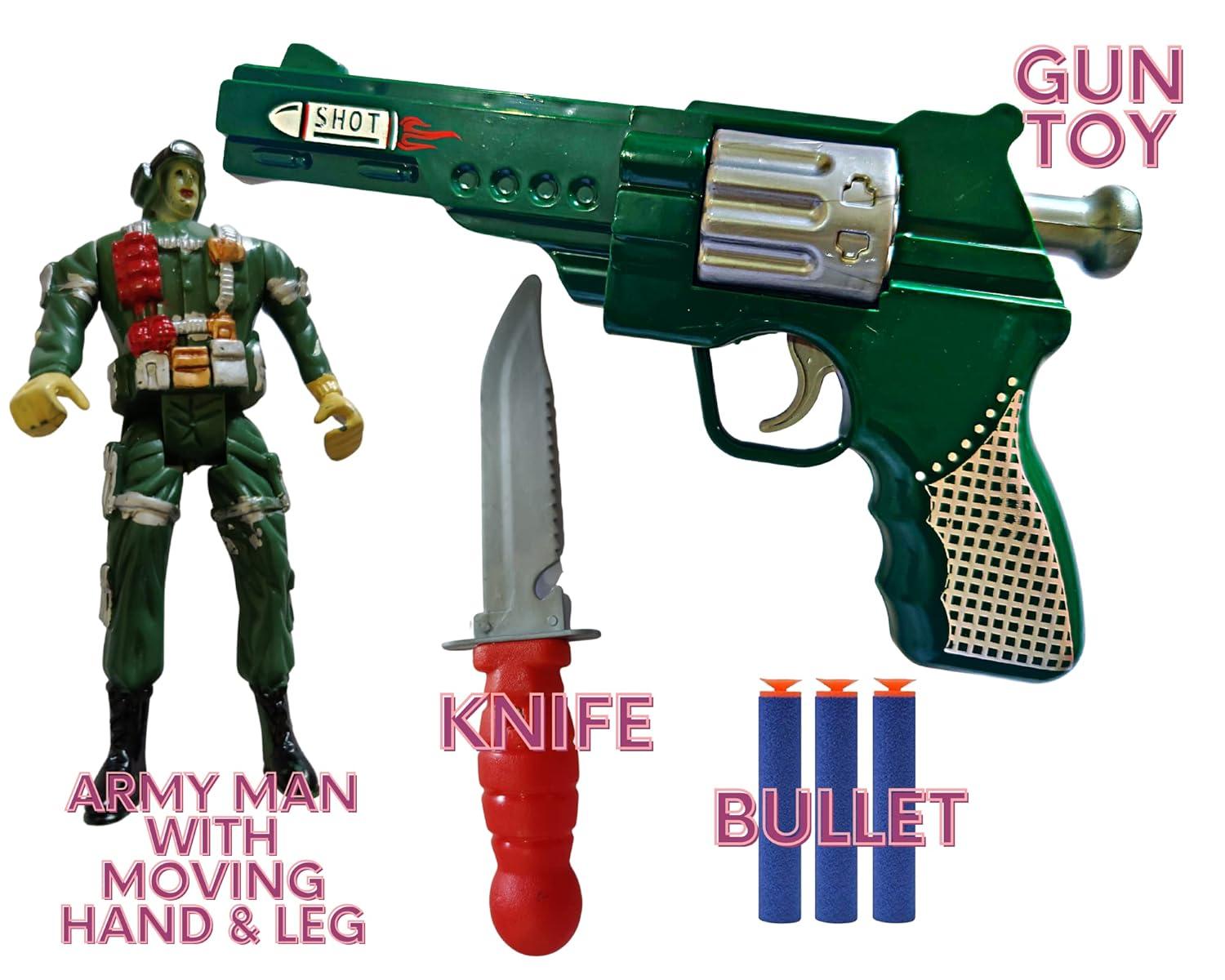 Mini Soft Blaster Manual Soft Bullet Shooting Toy with 3 Safe Foam Bullets for Kids, Safe and Long Range Shooting Gun - Multicolour