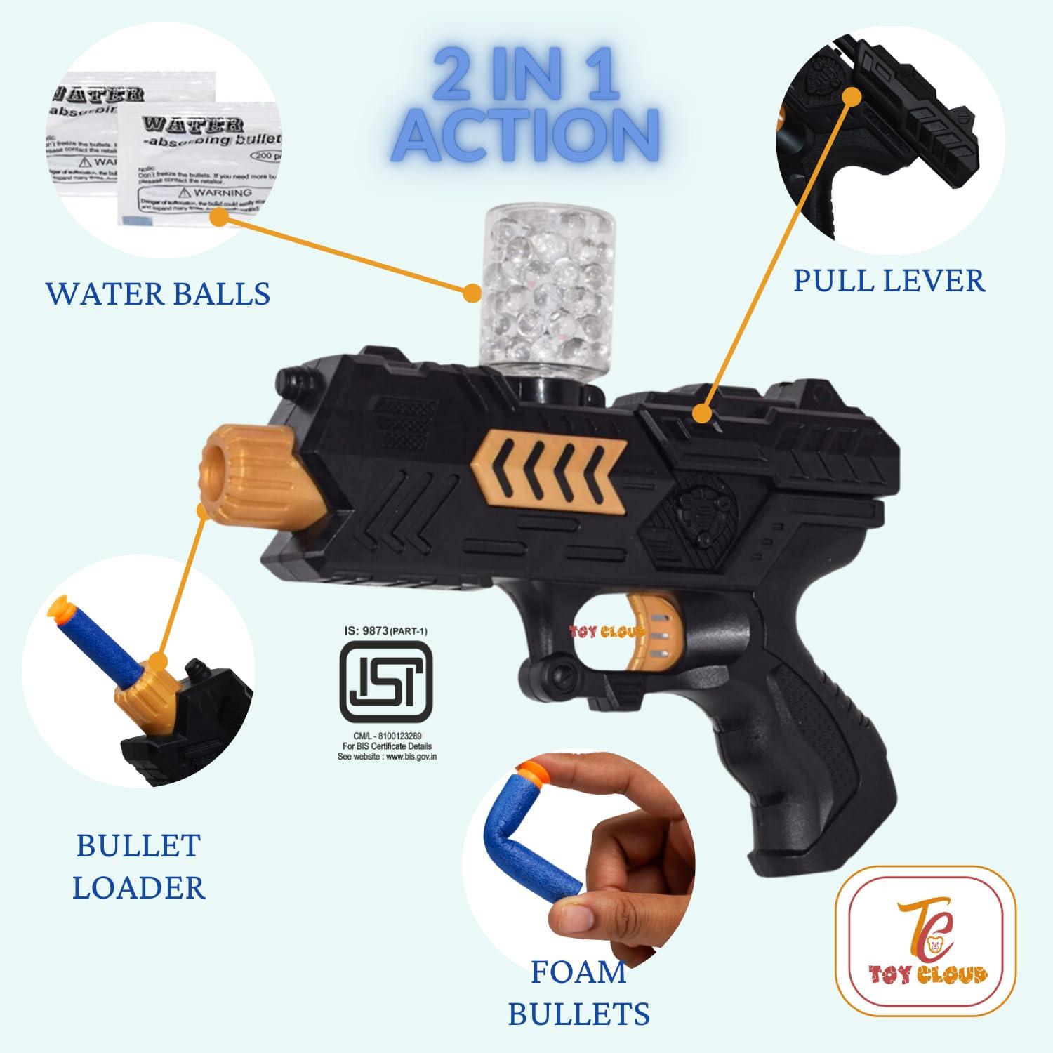 Mini Soft Blaster Manual Soft Bullet Shooting Toy with 3 Safe Foam Bullets for Kids, Safe and Long Range Shooting Gun - Multicolour