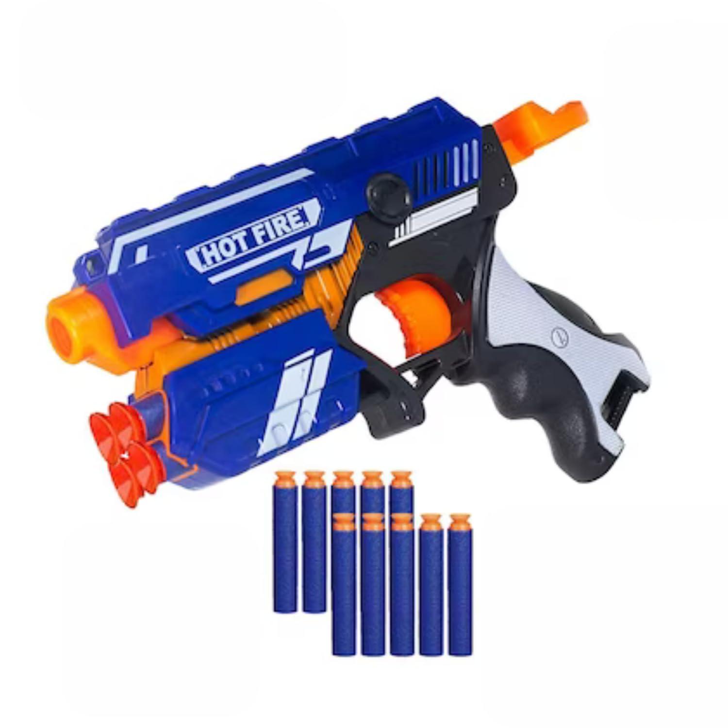 Mini Soft Blaster Manual Soft Bullet Shooting Toy with 3 Safe Foam Bullets for Kids, Safe and Long Range Shooting Gun - Multicolour