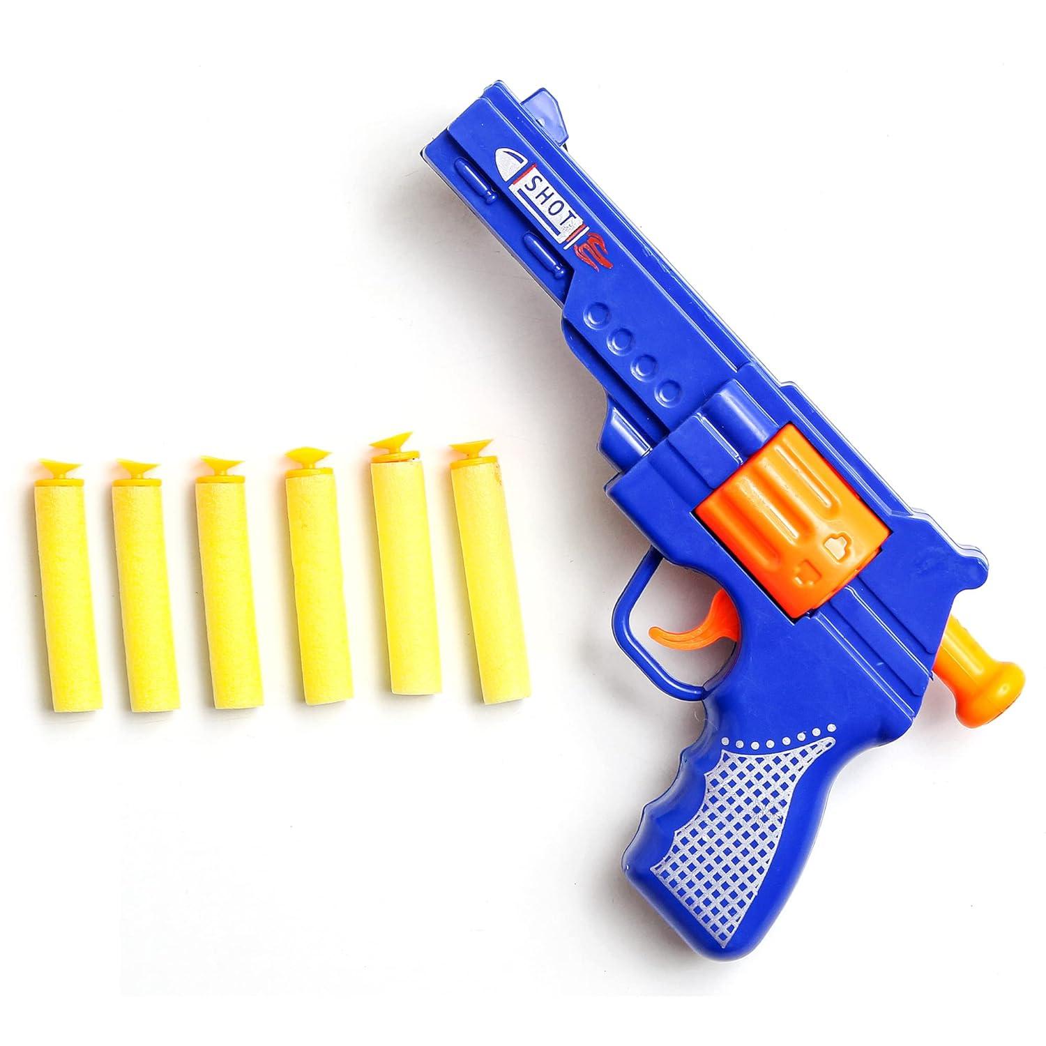 Mini Soft Blaster Manual Soft Bullet Shooting Toy with 3 Safe Foam Bullets for Kids, Safe and Long Range Shooting Gun - Multicolour