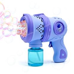 Leak-Proof Design Automatic Bubble Gun for Kids & Toddlers with LED Light - includes 2 Bubble Liquid Bottles - Blue