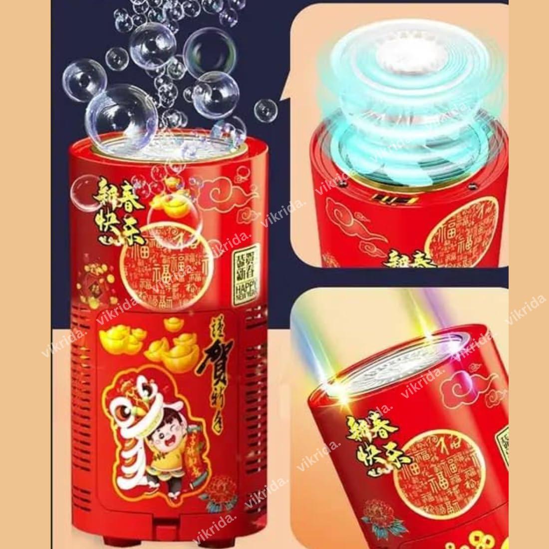 Leak-Proof Design Automatic Bubble Gun for Kids & Toddlers with LED Light - includes 2 Bubble Liquid Bottles - Blue