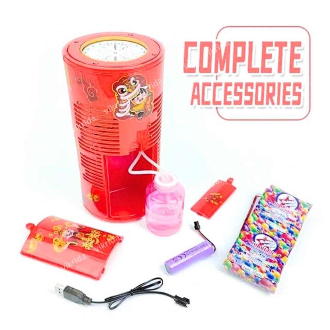 Leak-Proof Design Automatic Bubble Gun for Kids & Toddlers with LED Light - includes 2 Bubble Liquid Bottles - Blue