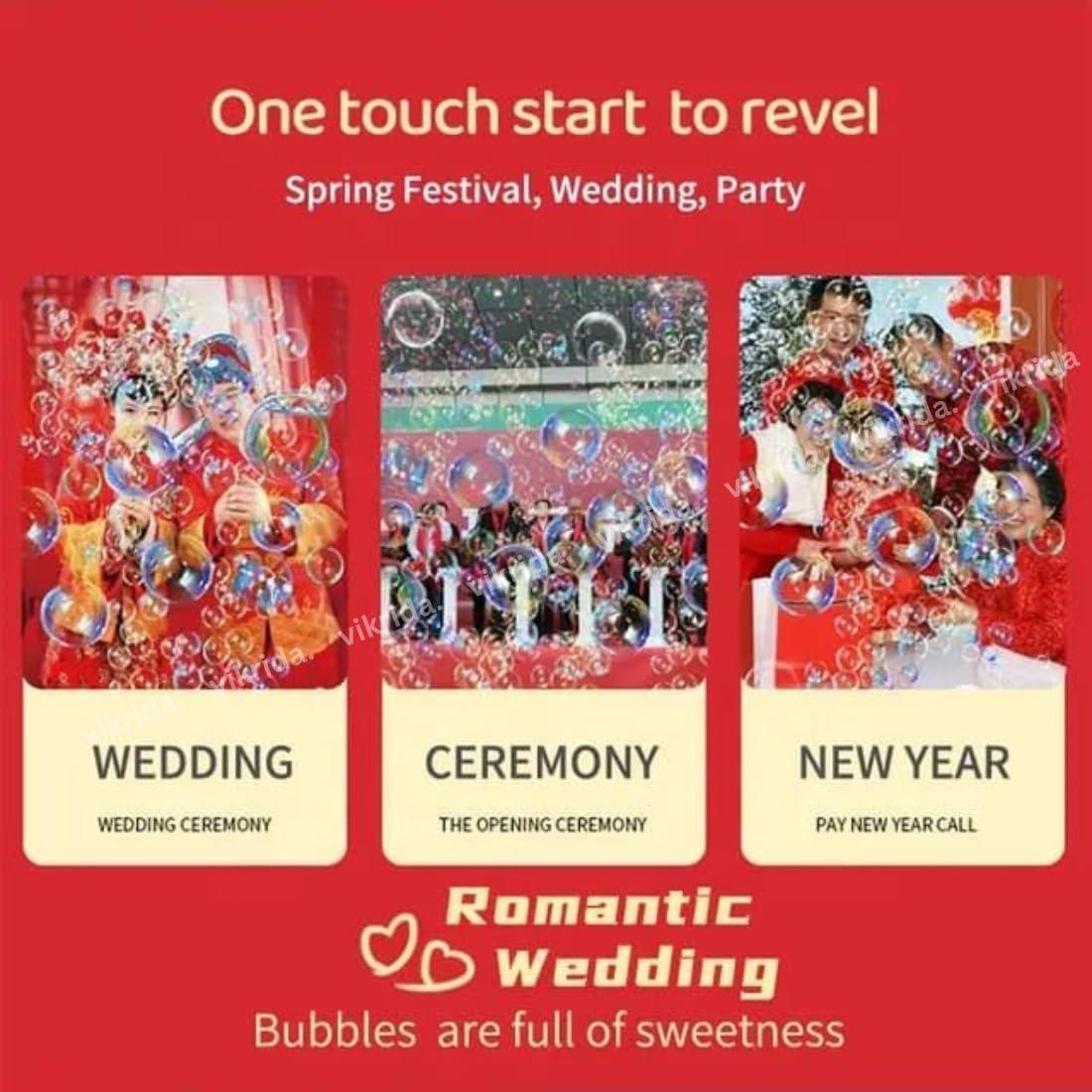 Leak-Proof Design Automatic Bubble Gun for Kids & Toddlers with LED Light - includes 2 Bubble Liquid Bottles - Blue