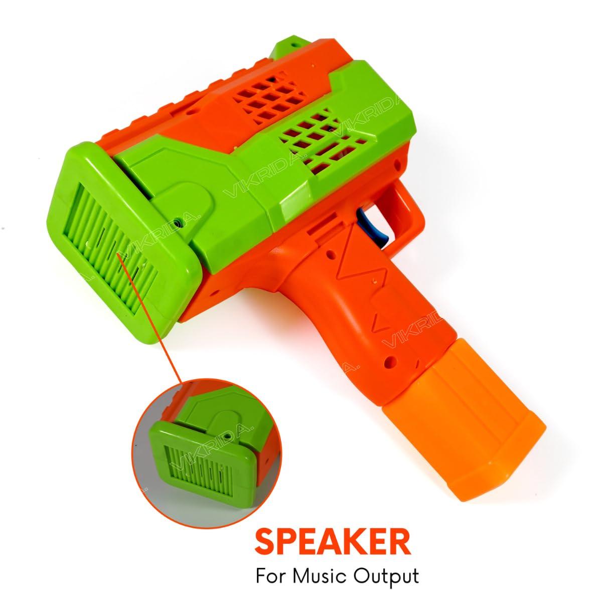 Leak-Proof Design Automatic Bubble Gun for Kids & Toddlers with LED Light - includes 2 Bubble Liquid Bottles - Blue