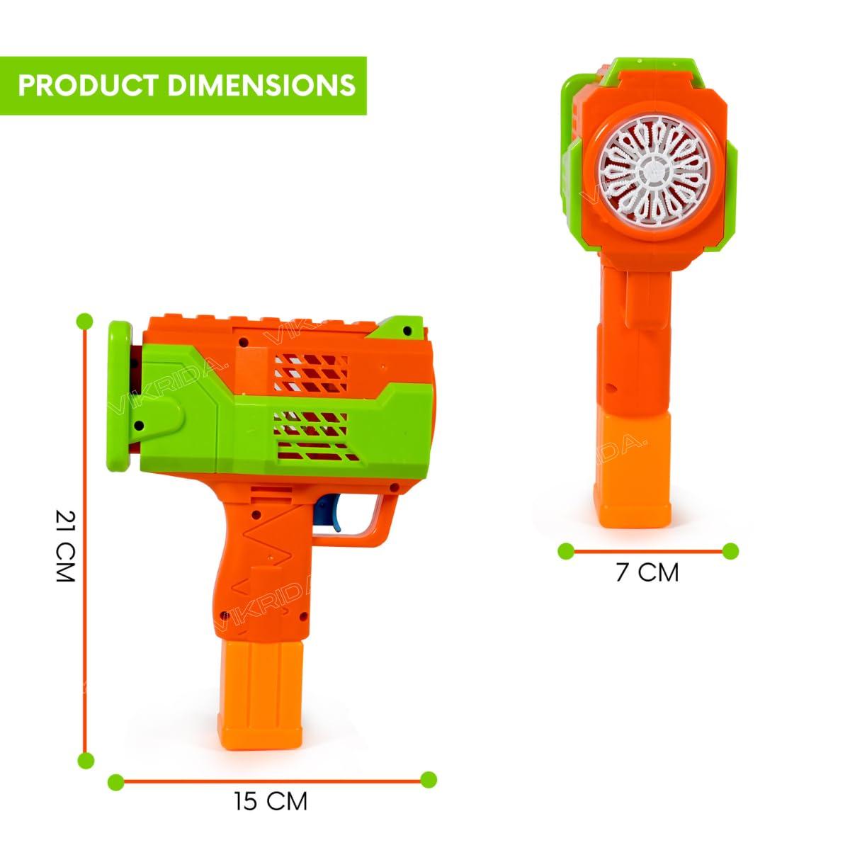 Leak-Proof Design Automatic Bubble Gun for Kids & Toddlers with LED Light - includes 2 Bubble Liquid Bottles - Blue
