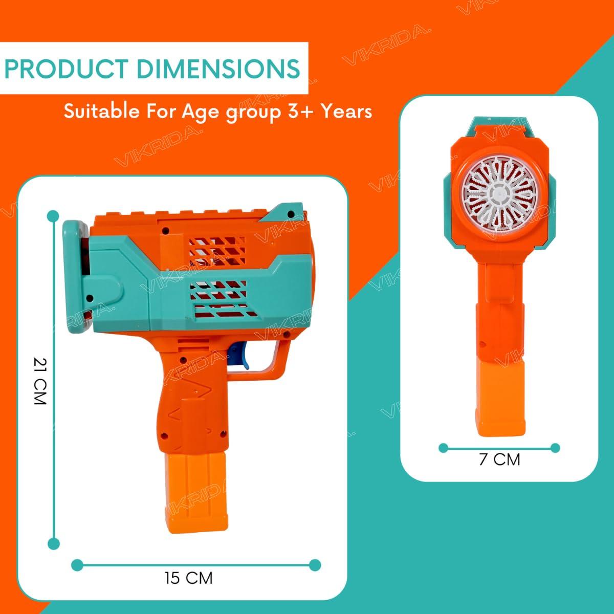 Leak-Proof Design Automatic Bubble Gun for Kids & Toddlers with LED Light - includes 2 Bubble Liquid Bottles - Blue