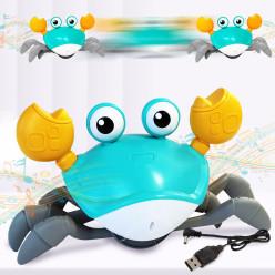 Rechargeable Crawling Crab Electric Sensor Musical Dancing Walking Crab Toy Gift for Kids