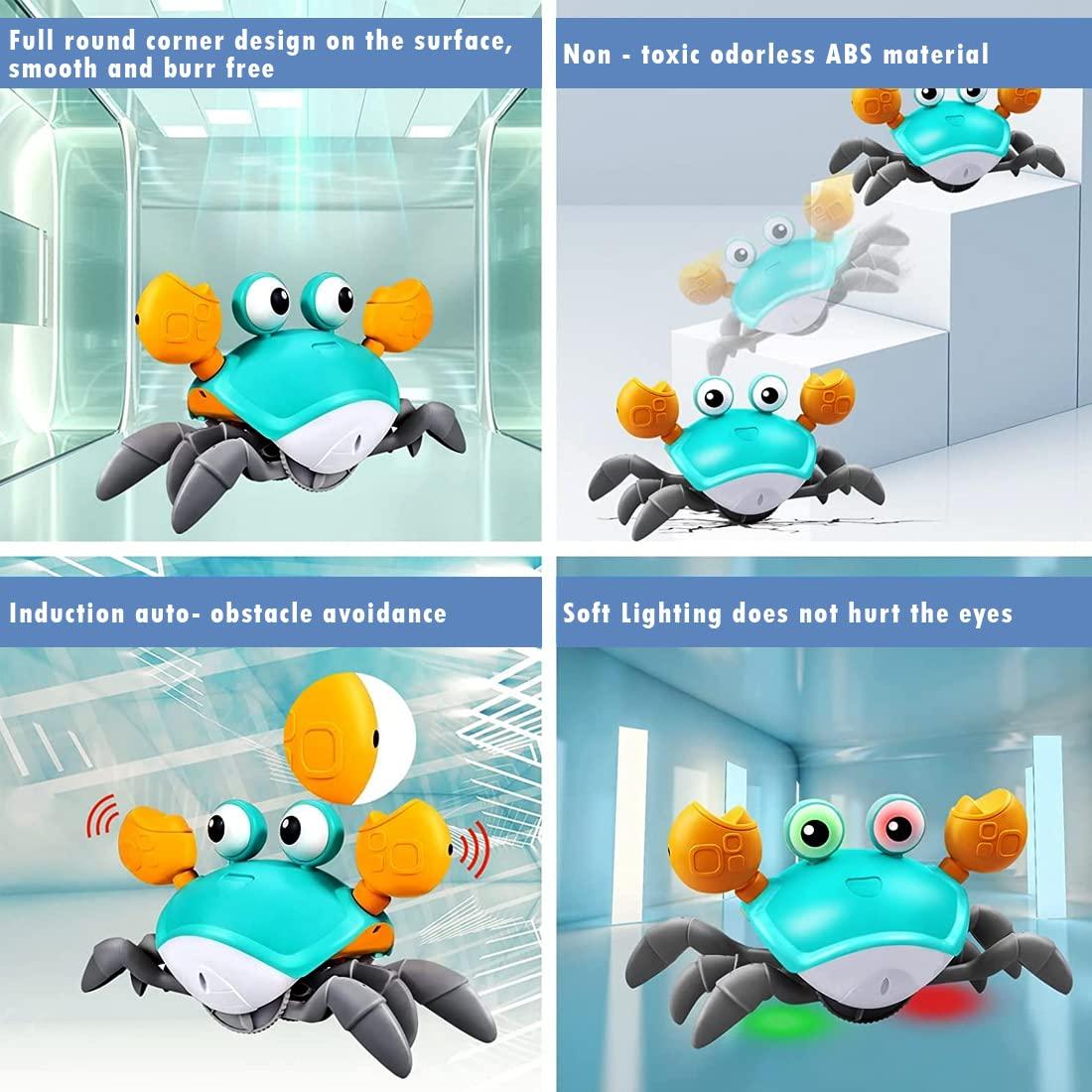 Rechargeable Crawling Crab Electric Sensor Musical Dancing Walking Crab Toy Gift for Kids