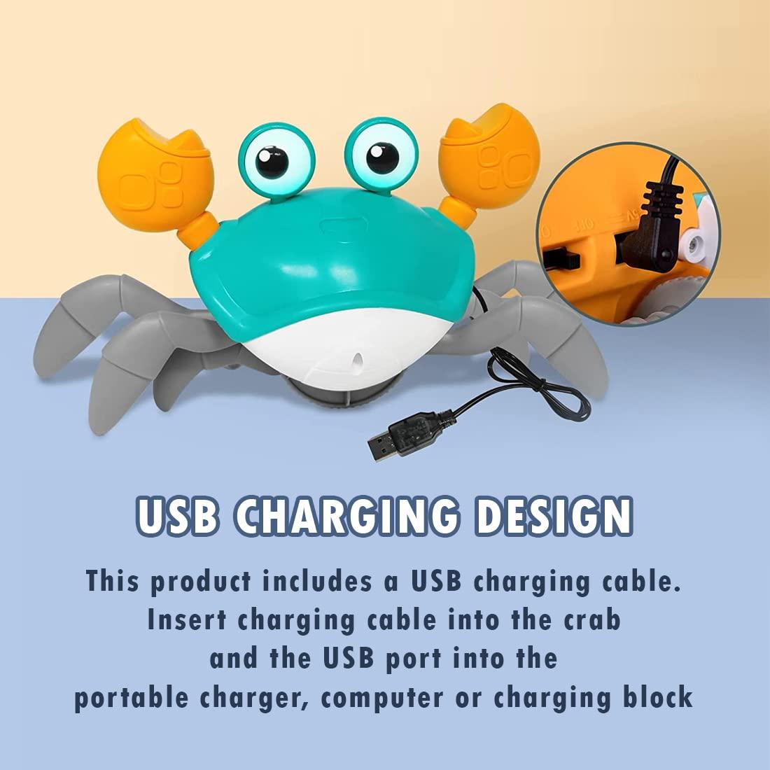 Rechargeable Crawling Crab Electric Sensor Musical Dancing Walking Crab Toy Gift for Kids