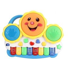 Drum Keyboard Musical Toys with Flashing Lights - Animal Sounds and Songs, Multi Color.