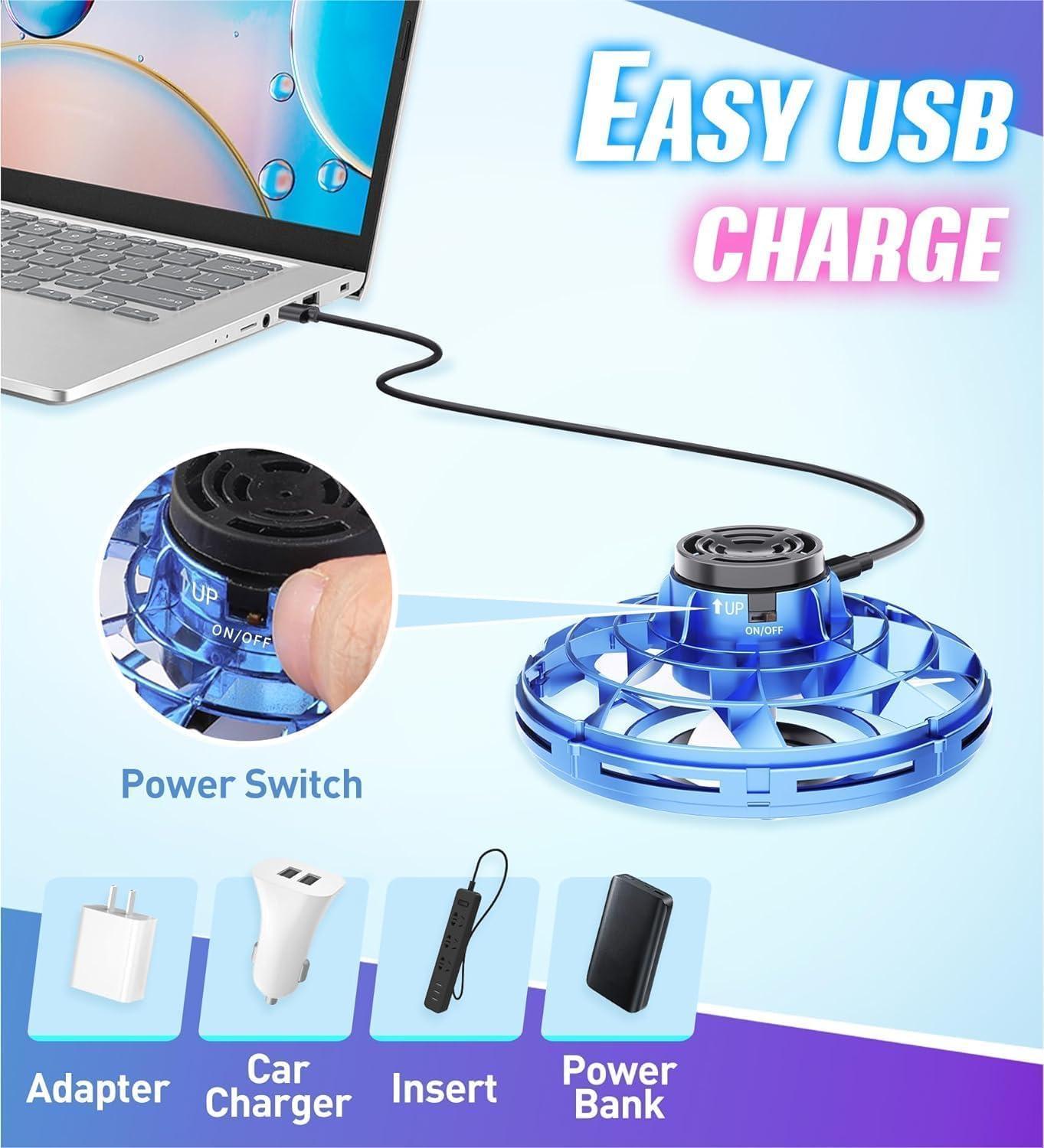 UFO Fingertip Flight Gyro Flying Orb, UFO Flying Toy, Hand Controlled Boomerang Hover, Flying with Endless Tricks, Cool Toys Gifts for 6+ Year Old Boys Girls Outdoor Toys