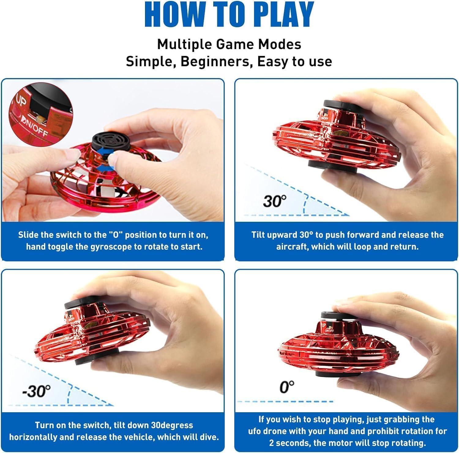 UFO Fingertip Flight Gyro Flying Orb, UFO Flying Toy, Hand Controlled Boomerang Hover, Flying with Endless Tricks, Cool Toys Gifts for 6+ Year Old Boys Girls Outdoor Toys