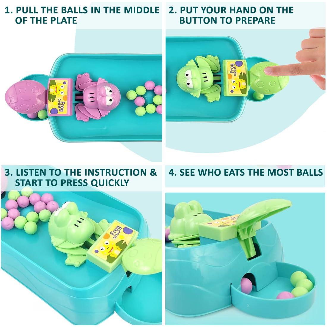 Hungry Frog Indoor Game For Kids|Family Board Game |Frog Toys For Kids Activity|4 Player Fun Interactive Frog Eat Beans Game|Proudly Made In India,Multicolor