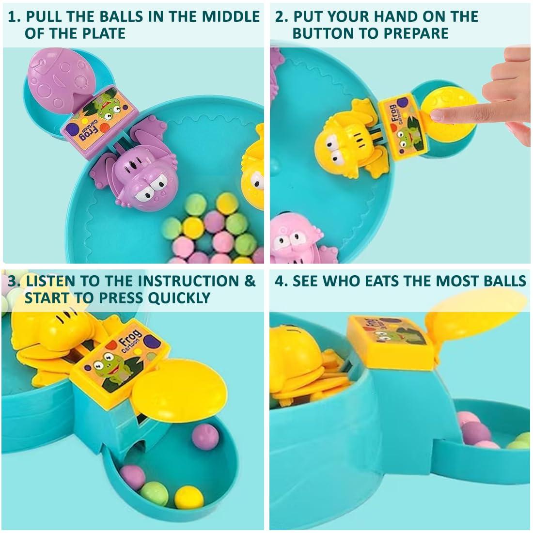 Hungry Frog Indoor Game For Kids|Family Board Game |Frog Toys For Kids Activity|4 Player Fun Interactive Frog Eat Beans Game|Proudly Made In India,Multicolor