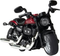 Die-Cast Metal 1:14 Scale Cruiser Motorcycle with Moving Handle & Pull Back Action (M1215- Blood Red)