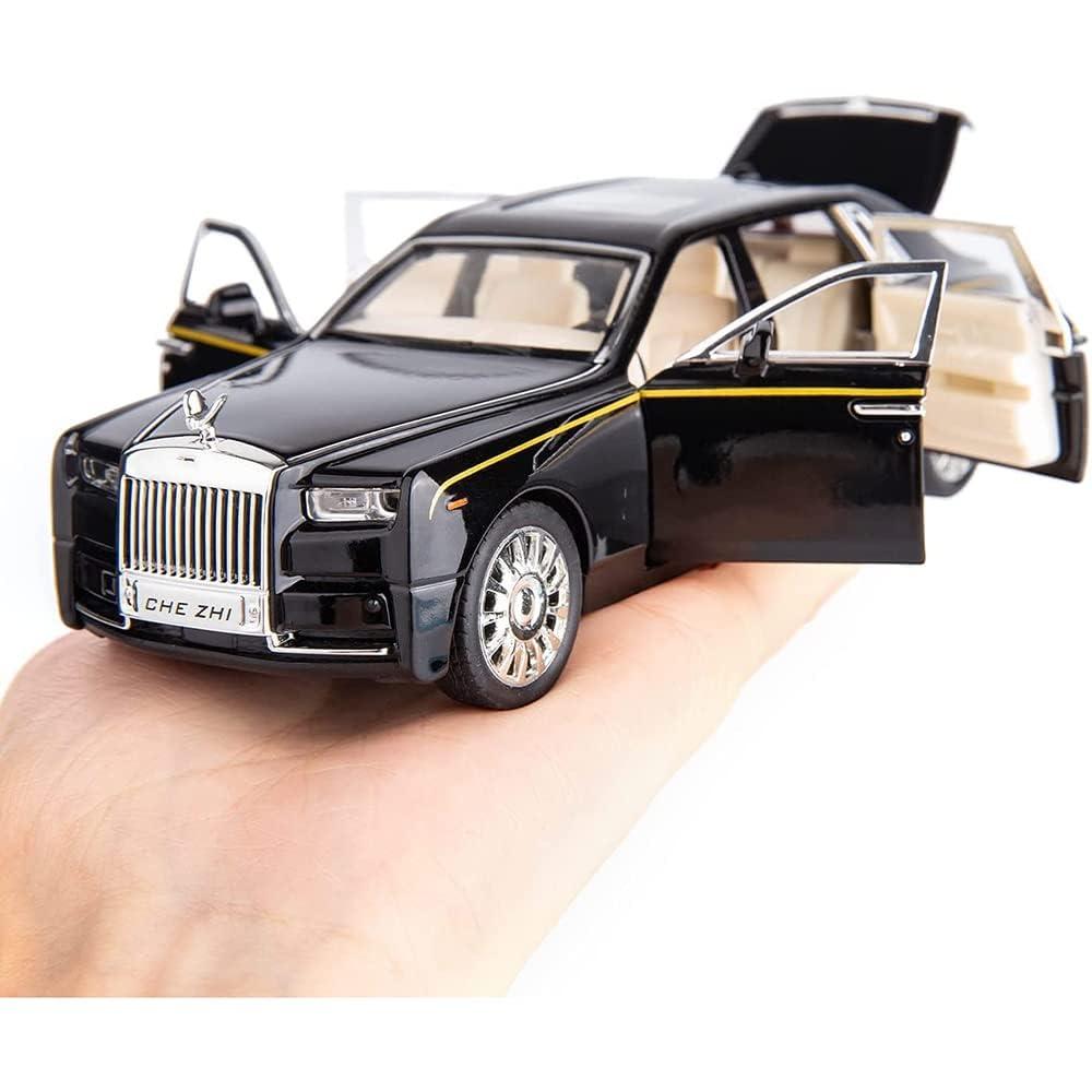 Exclusive Diecast Alloy Metal Pull Back Die-cast Car 1:32 New R R Phantom Diecast Metal Pullback Toy car with Openable Doors & Light,Music Boys for Kids