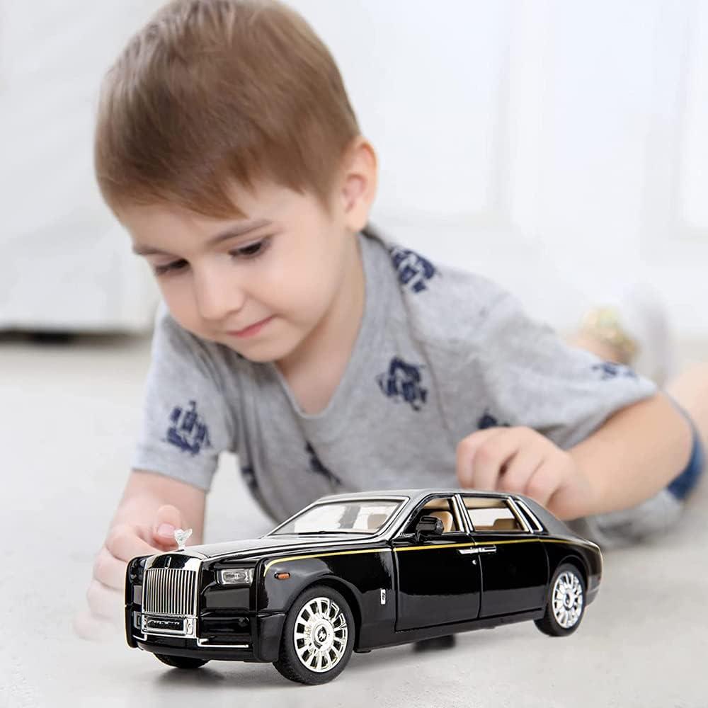 Exclusive Diecast Alloy Metal Pull Back Die-cast Car 1:32 New R R Phantom Diecast Metal Pullback Toy car with Openable Doors & Light,Music Boys for Kids