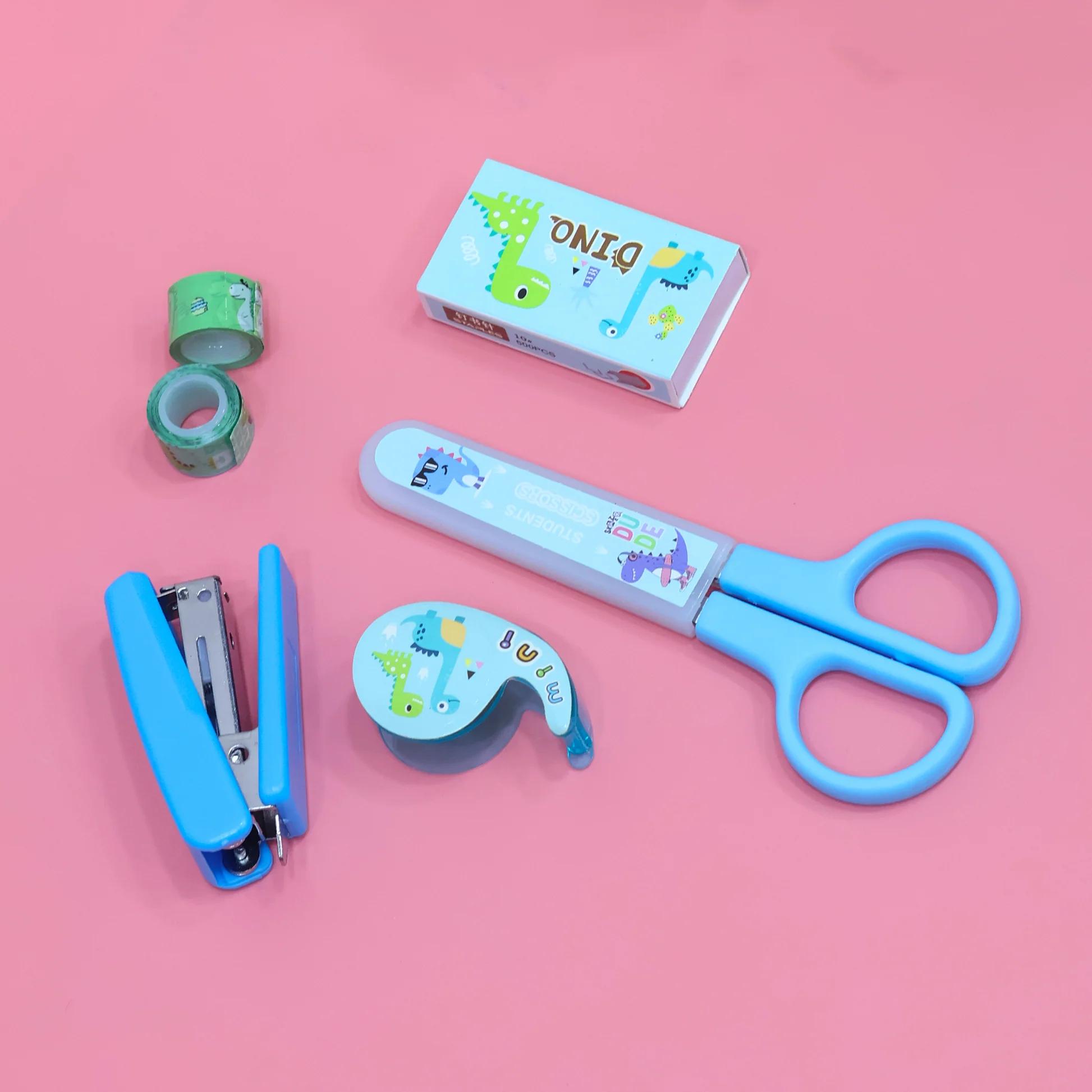 Dinosaur Printed 5 In 1 Manual Stationary Set