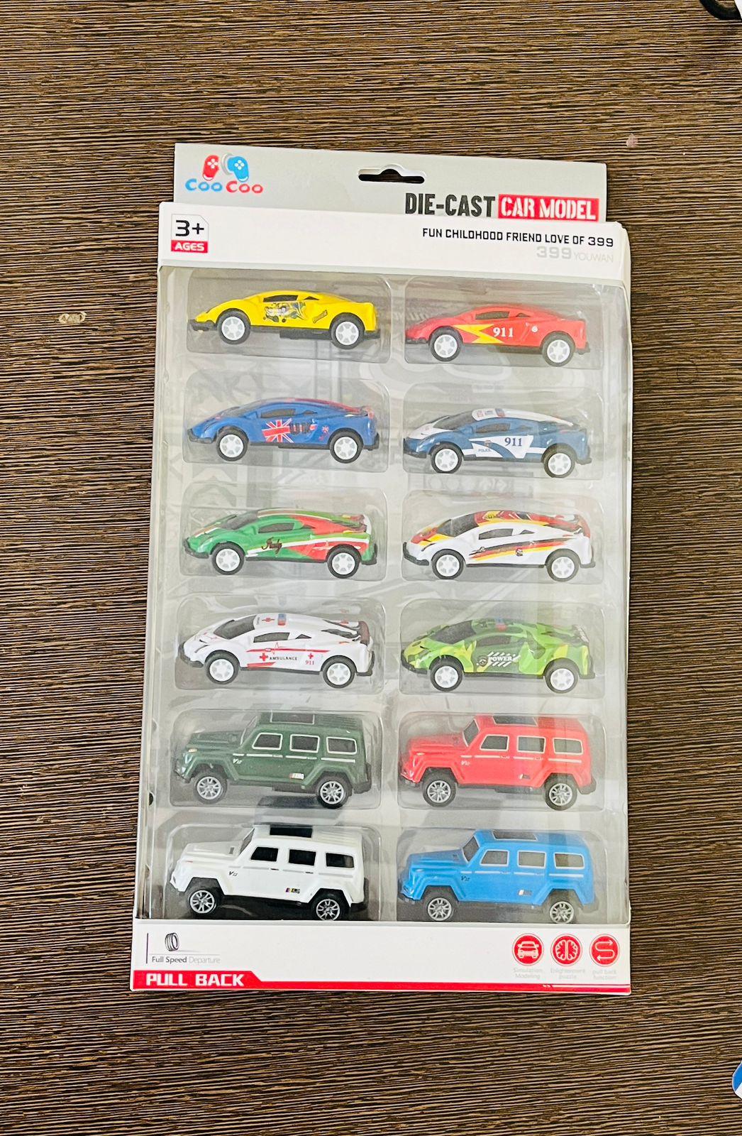 12 Pcs Pull Back Die Cast Metal Car high-speed unbreakable metal car set 12pcs