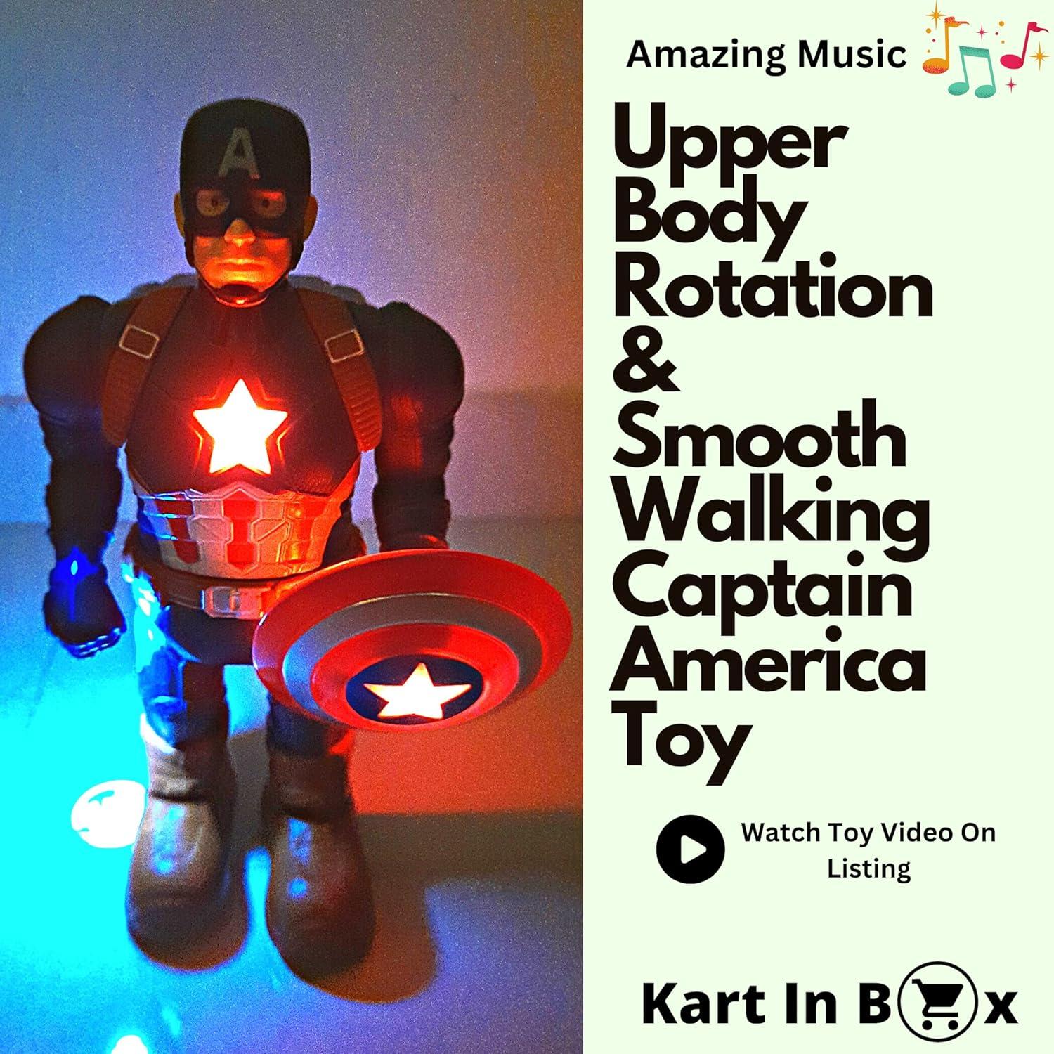 Captain Super Robot Toy with Lights, Sound and 360 Rotation Function