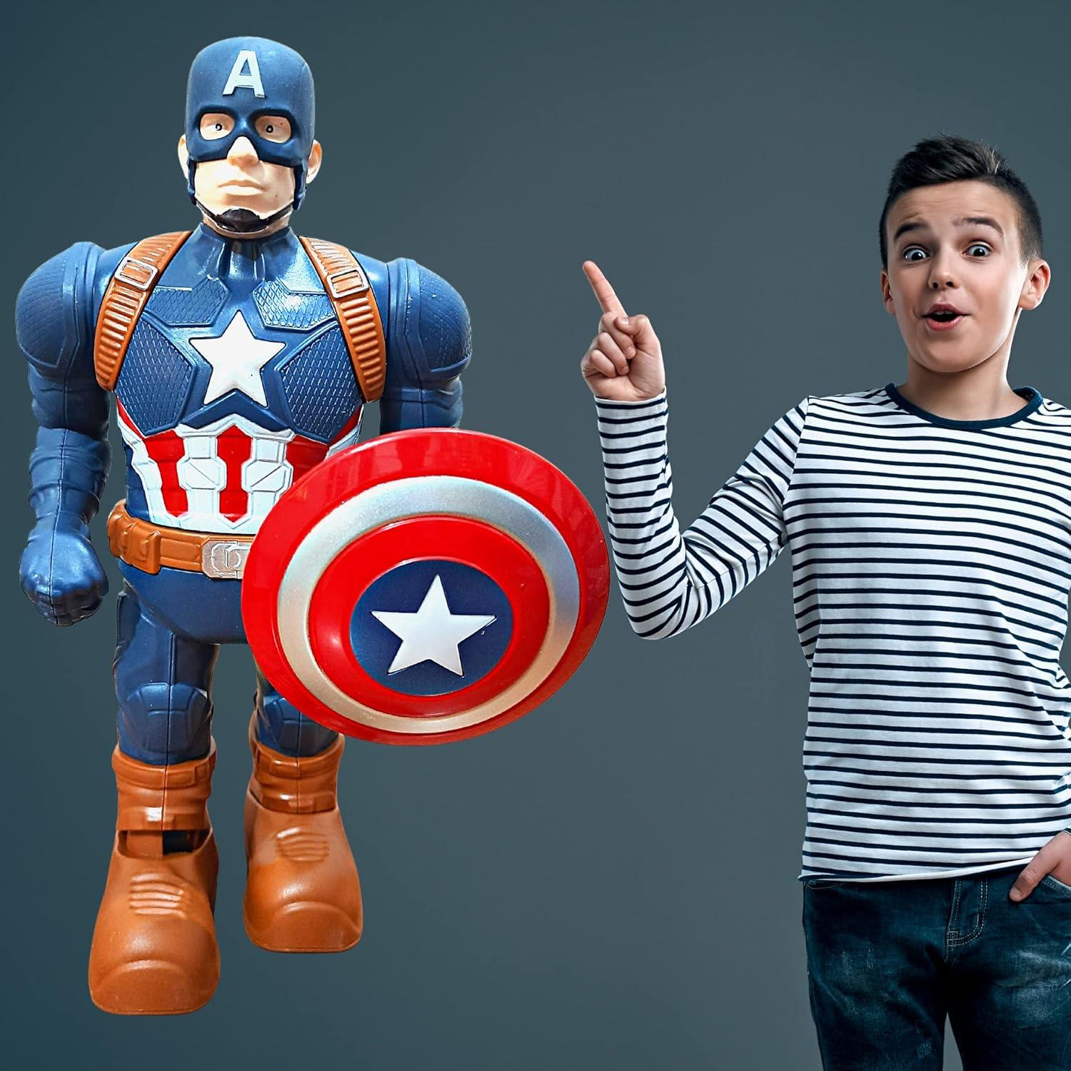 Captain Super Robot Toy with Lights, Sound and 360 Rotation Function