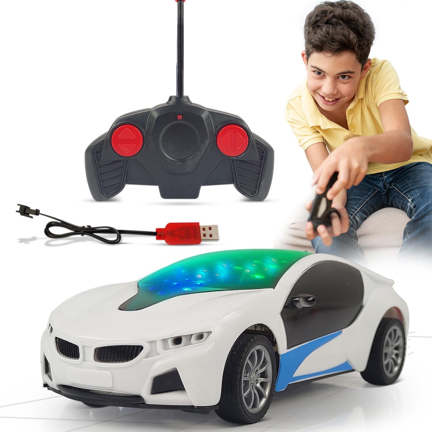 Rechargeable 3D Famous Remote Control Car With Cool 3D Led Lights  (Multicolor)