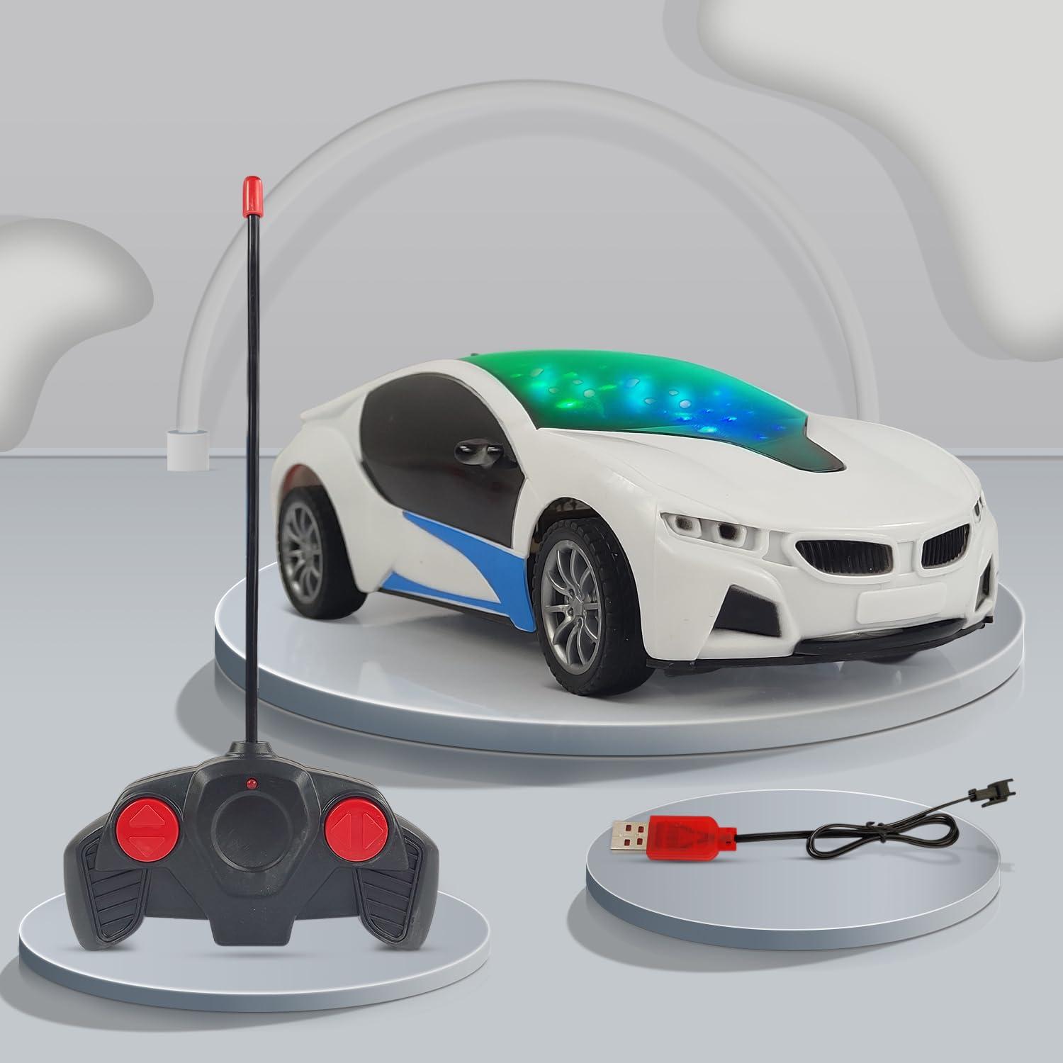 Rechargeable 3D Famous Remote Control Car With Cool 3D Led Lights  (Multicolor)