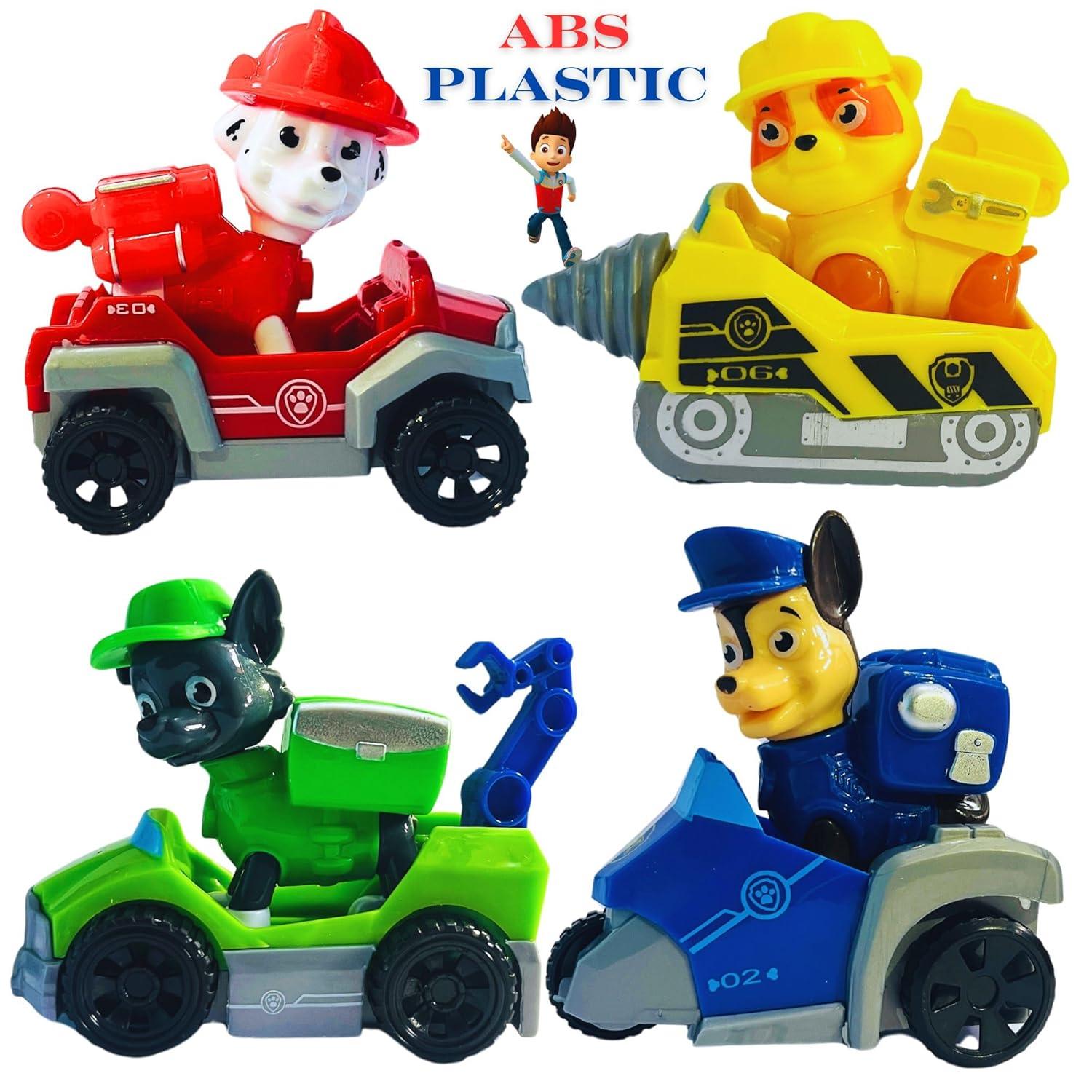 Paw Petrol Police Car, Helicopter, Fire Brigade Etc, Ready to Attack [Pack of 6 Car Set]