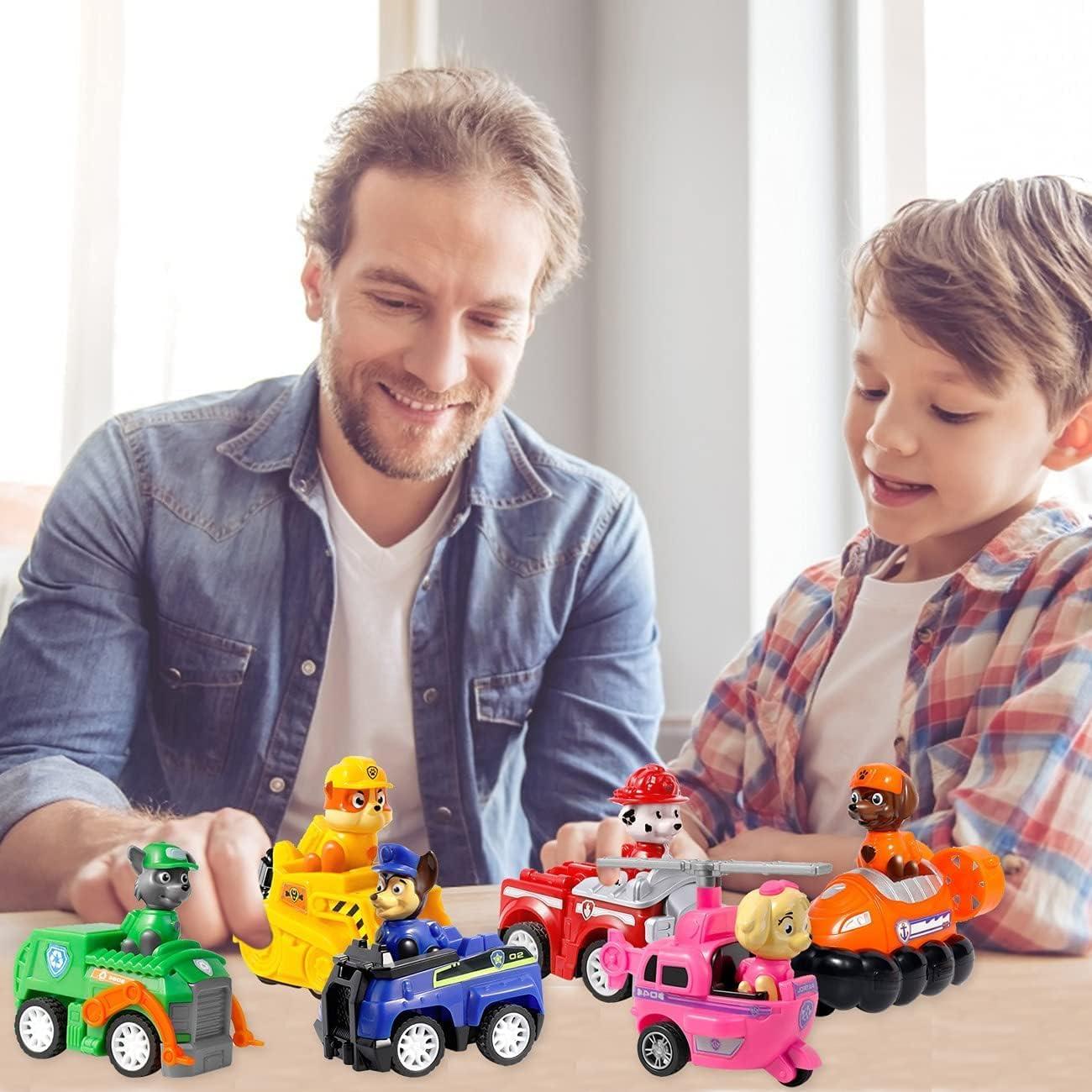 Paw Petrol Police Car, Helicopter, Fire Brigade Etc, Ready to Attack [Pack of 6 Car Set]