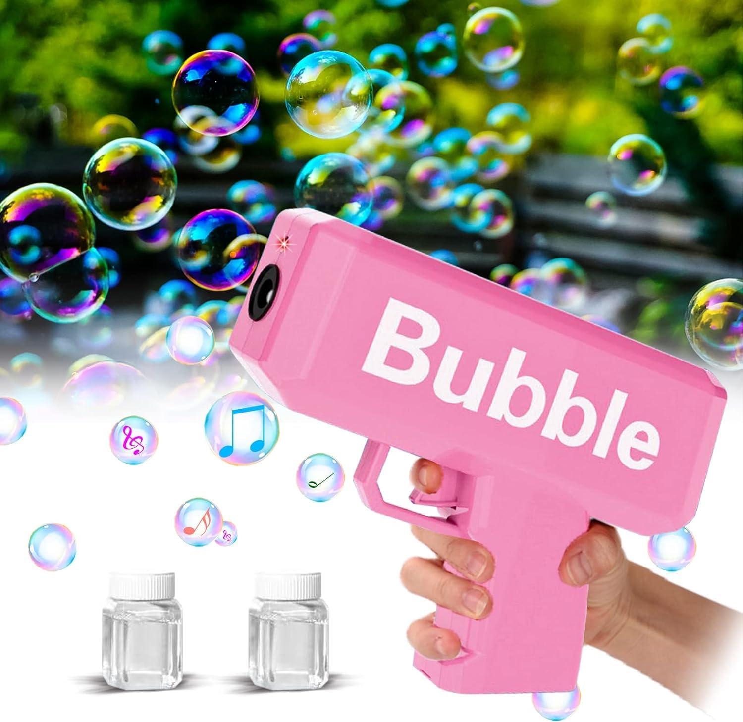 Electric Bubble Gun With 2 Refill Solution, Bubble Heaven Machine Bubble Guns for Kids Outdoor Bubble Machine Gift for Kids Adults