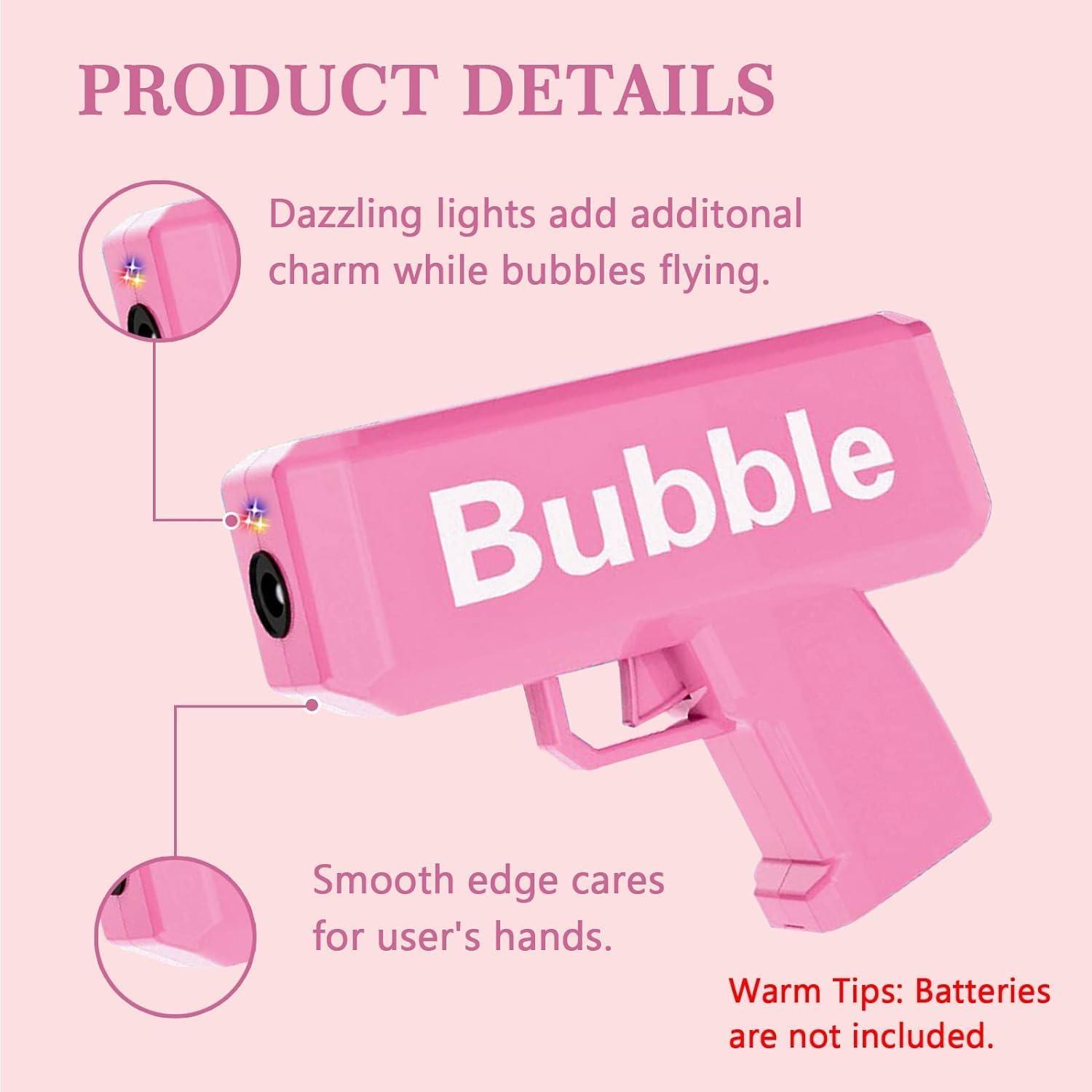 Electric Bubble Gun With 2 Refill Solution, Bubble Heaven Machine Bubble Guns for Kids Outdoor Bubble Machine Gift for Kids Adults