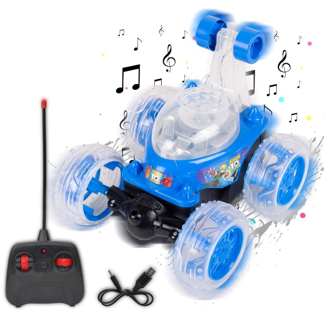 Rechargeable 5 Functions 360° Rotating & Rolling Big Stunt Car Toy with USB Cable & Remote Controller