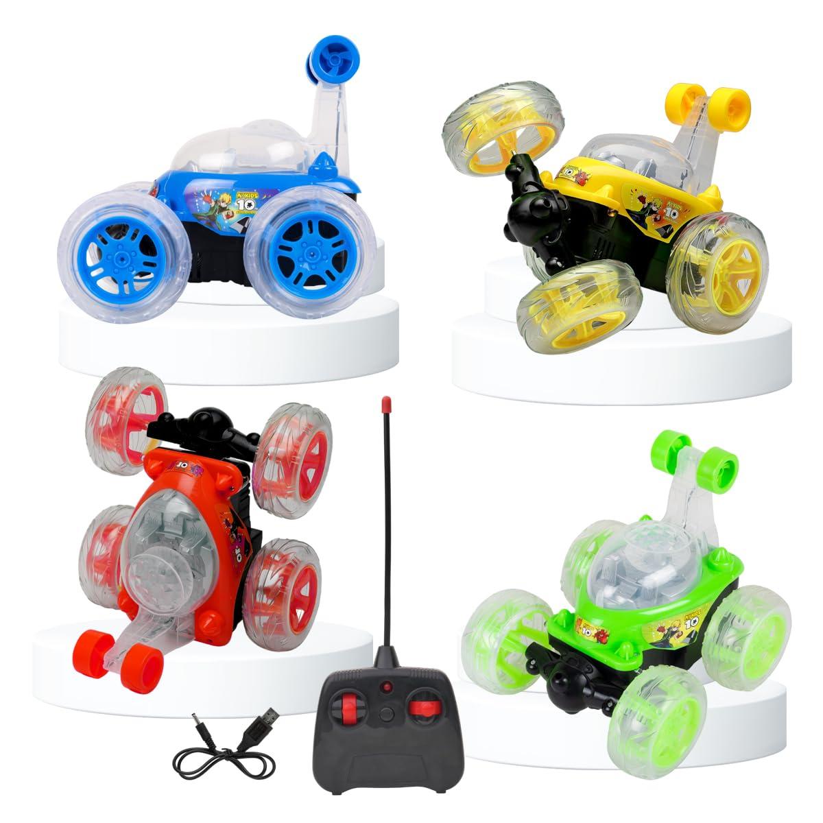 Rechargeable 5 Functions 360° Rotating & Rolling Big Stunt Car Toy with USB Cable & Remote Controller