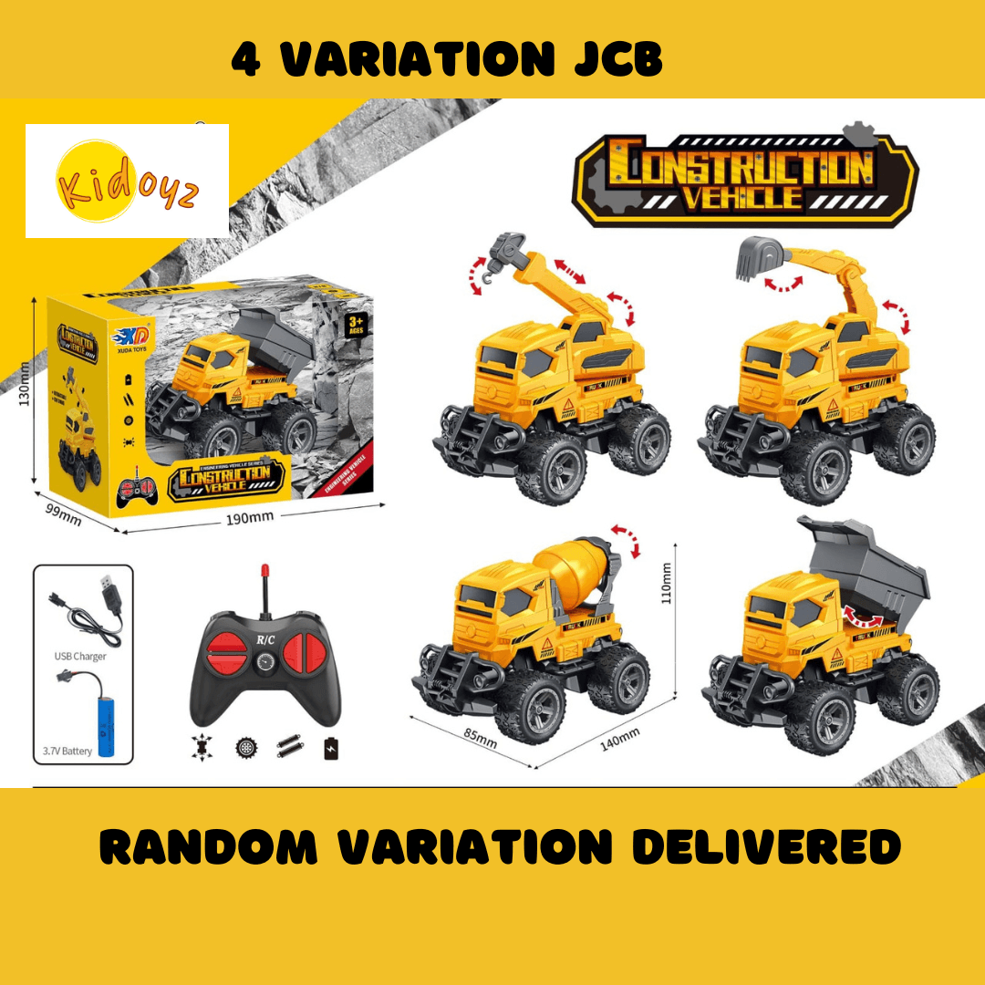 Reachable JCB Remote Control Construction Toy Small Size, High Speed With Light (Random Variant)