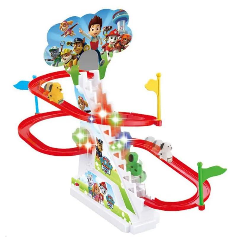 Paw Patrol Track Set Racer Automatic Stair Climbing Race Track Slide Toy for Kids