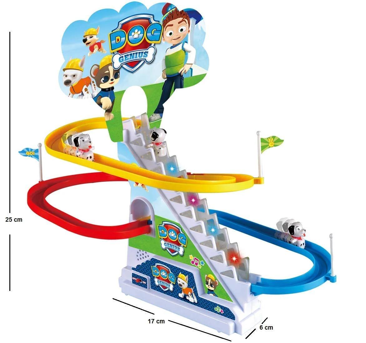 Paw Patrol Track Set Racer Automatic Stair Climbing Race Track Slide Toy for Kids