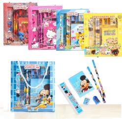 4pcs Cute Cartoon Stationery Set - Includes Pencil scale , eraser note - Return Gifts Birthday Party for kids - Best Birthday Return Gifts for Kids In Bulk